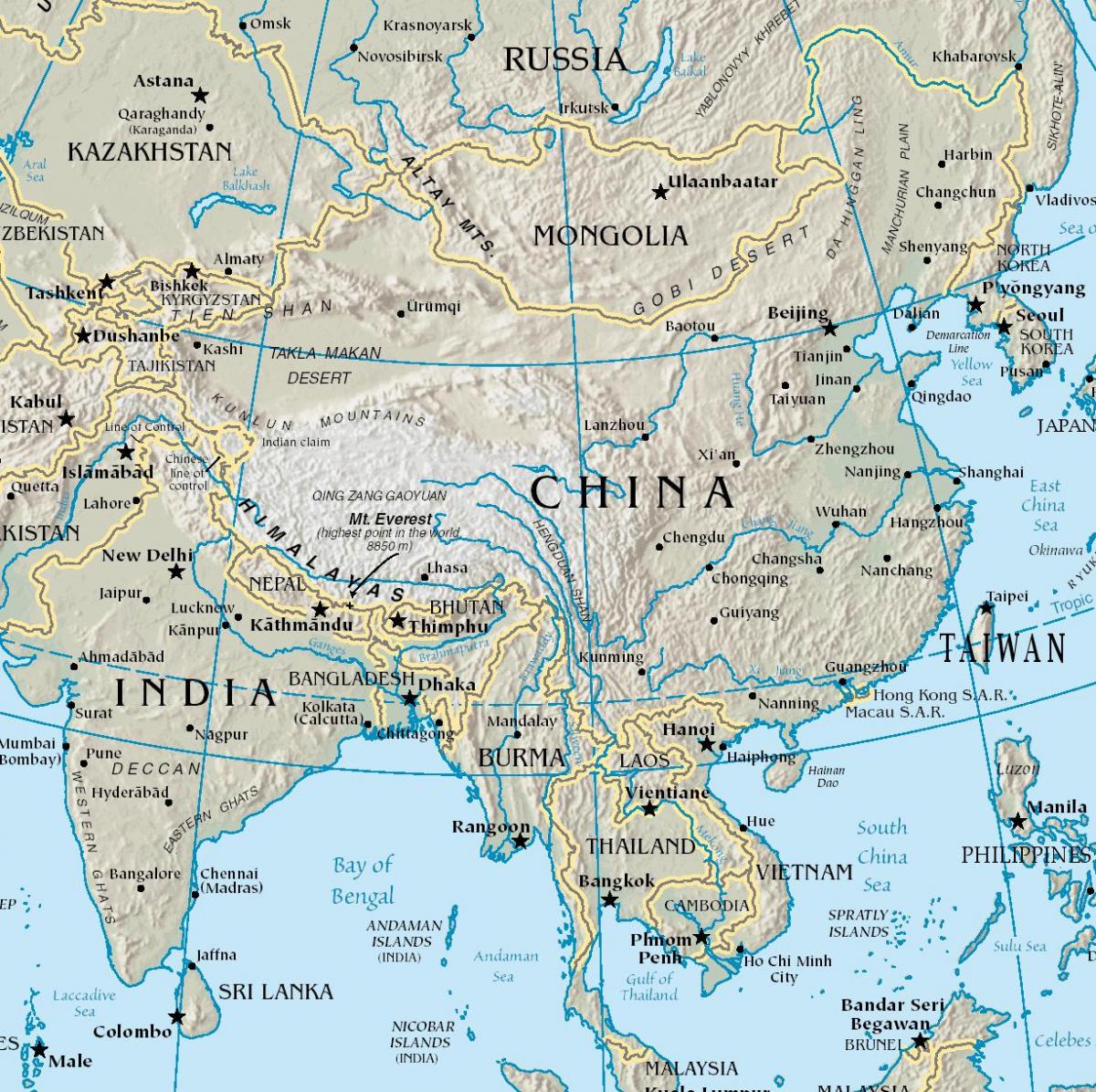 Mongol planalto mapa de localização