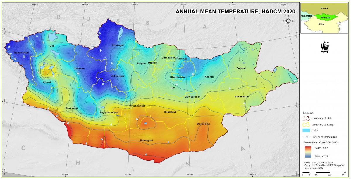 mapa da Mongólia clima 