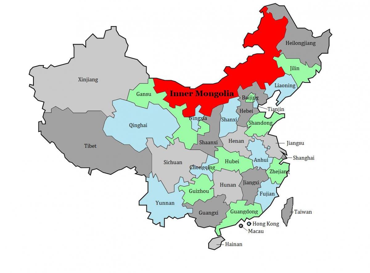 mapa da região da Mongólia