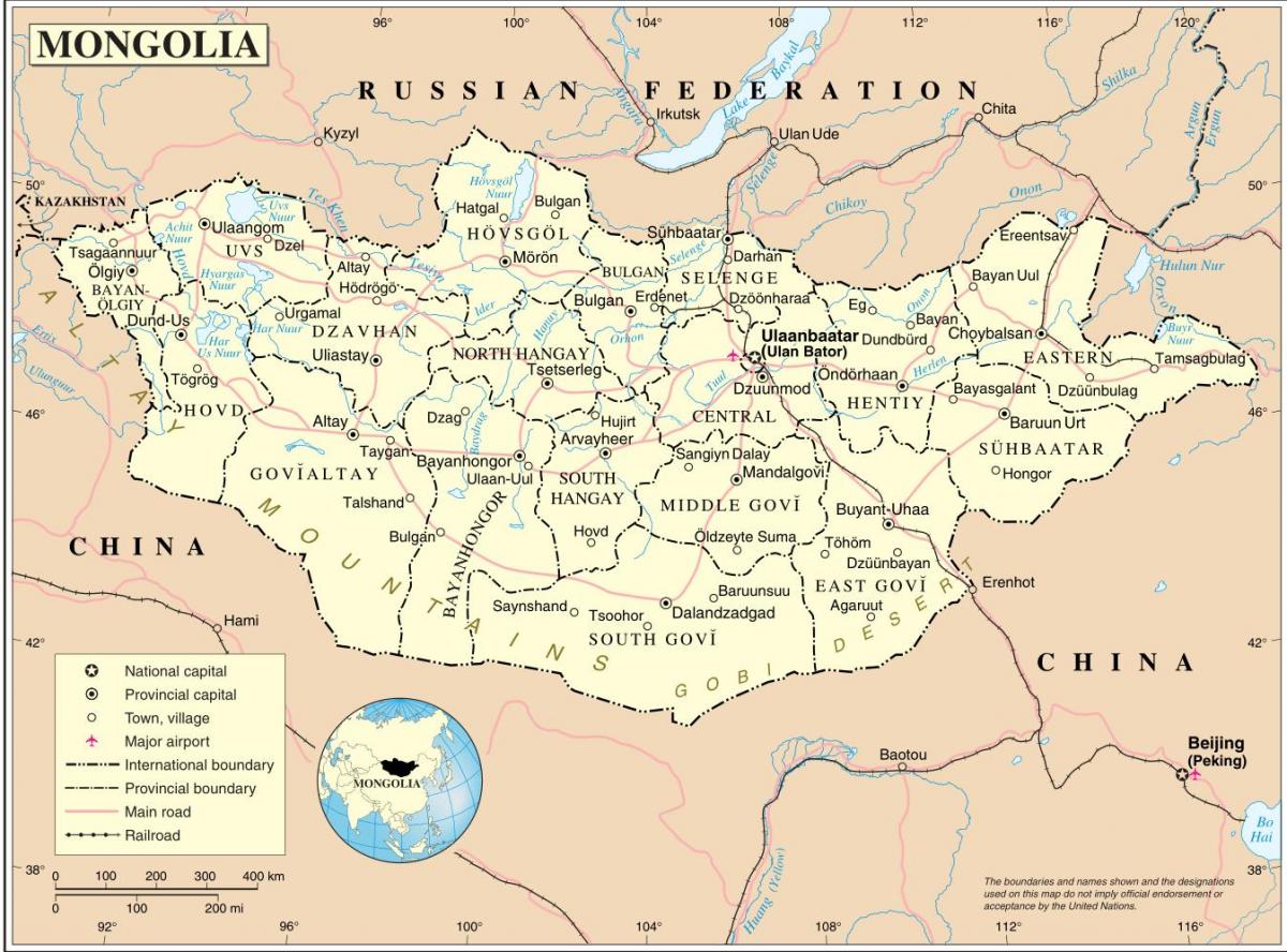 Mongólia mapa do país
