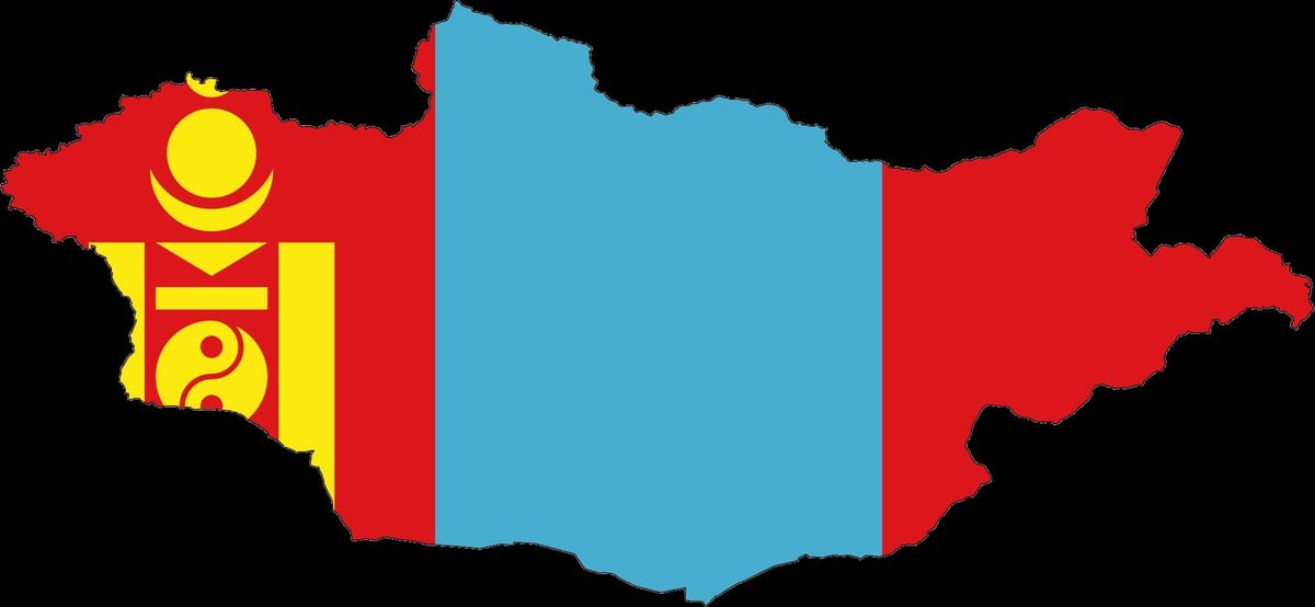 mapa da Mongólia bandeira