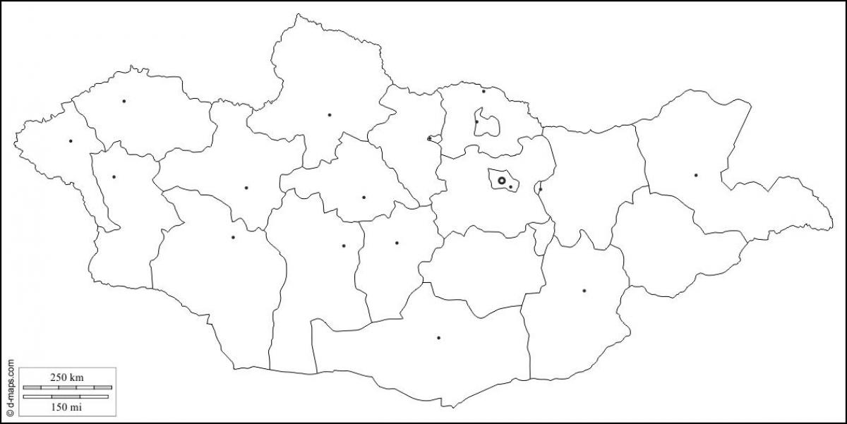 mapa em branco da Mongólia