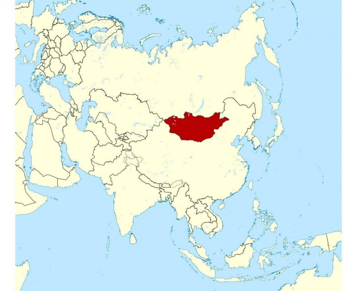 localização da Mongólia no mapa