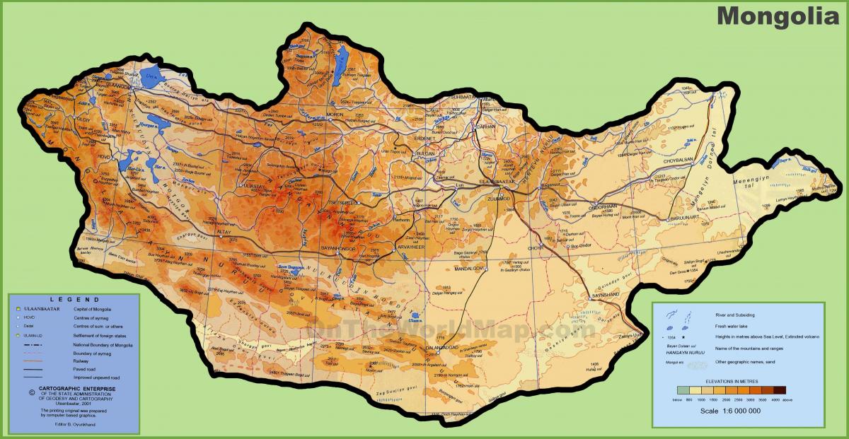 Mongólia mapa de localização