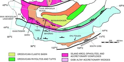 Mapa geológico, mapa da Mongólia