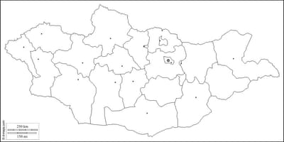 Mapa em branco da Mongólia