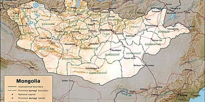 Mongólia mapa geográfico
