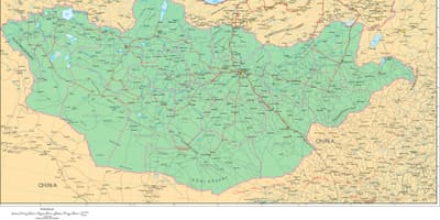 Mapa da Mongólia estrada