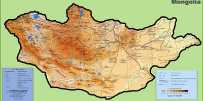 Mongólia mapa de localização
