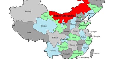 Mapa da região da Mongólia