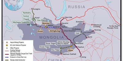 Mongol mapa ferroviário