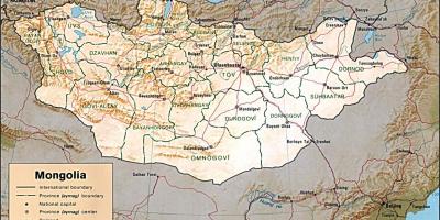 Mongólia mapa geográfico